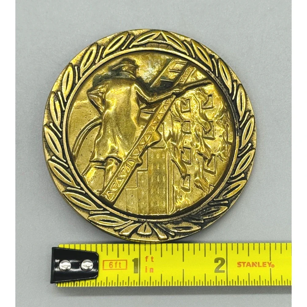 Baron Buckle Belt Buckle Gold Firefighter Fireman Rescue 1978 Solid Brass
